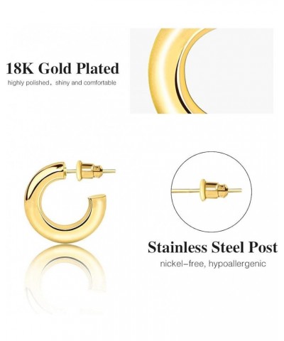 Thick Gold Hoop Earrings for Women, Chunky Gold Hoops 20mm-40mm Gold 20.0 Millimeters $11.38 Earrings