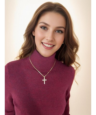 Micro Cross Pendant 20 inches to 24 inches Various Chain Necklace in Gold Tone Gold - 2mm 20" Box Chain $12.64 Necklaces