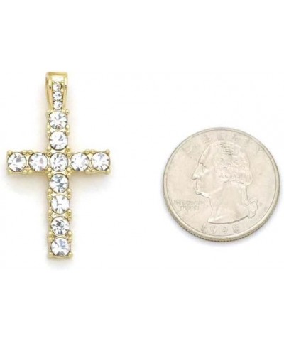 Micro Cross Pendant 20 inches to 24 inches Various Chain Necklace in Gold Tone Gold - 2mm 20" Box Chain $12.64 Necklaces