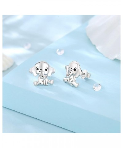 925 Sterling Silver Animla Earrings for Women, Cat Stud Earrings Elephant Owls Earrings for Daughter Mom, Cute Birthday Jewel...