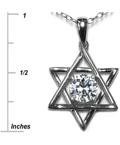 10k Gold Jewish Star of David Pendant Necklace Simulated Aquamarine White Gold $107.24 Necklaces