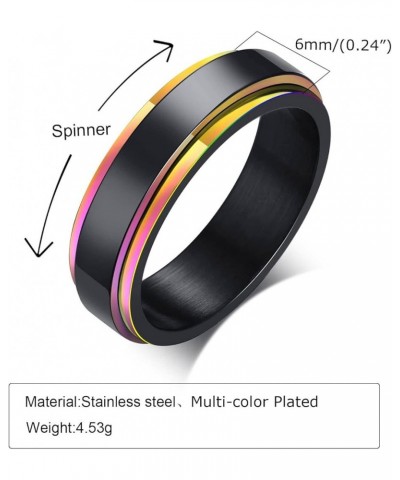 MZZJ Personalized His Hers Couple Ring High Polish Stainless Steel Meditation Spinner Fidget Flat Rings Engagement Wedding Ba...