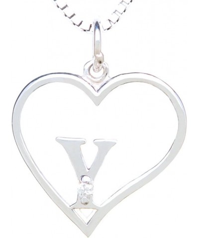 Sterling Silver Diamond Pendant Heart & Letter Letter Y $34.30 Necklaces