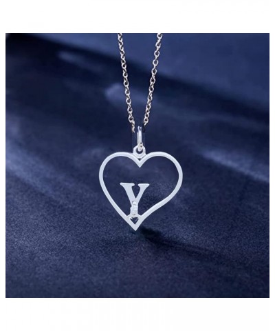 Sterling Silver Diamond Pendant Heart & Letter Letter Y $34.30 Necklaces