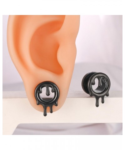 2PCS Flowing Like Water Halloween Ear Tunnels Plugs 316 Stainless Steel Ear Gauges Weight Saddle Plugs Hypoallergenic expande...