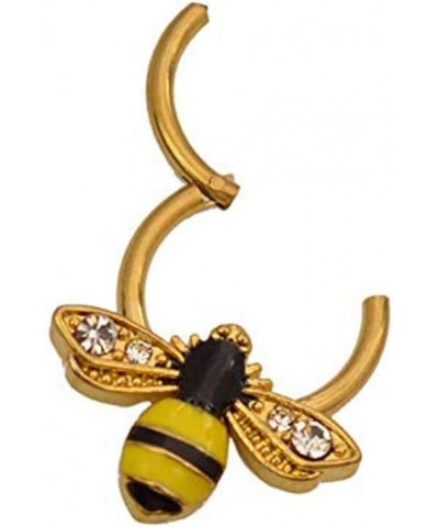 Bumble Bee Hinged Clicker Segment 316L Surgical Steel 16 Gauge 5/16 or 3/8 Sold Each Gold 8.0 Millimeters $11.25 Body Jewelry