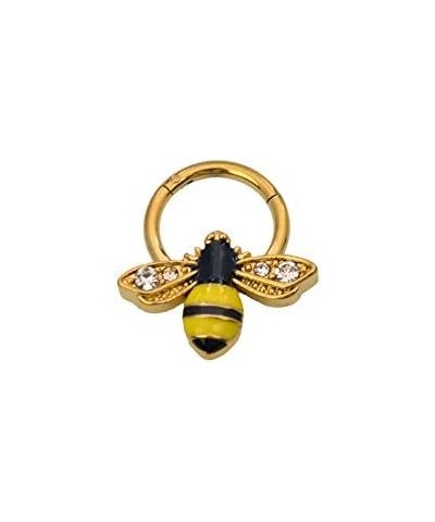 Bumble Bee Hinged Clicker Segment 316L Surgical Steel 16 Gauge 5/16 or 3/8 Sold Each Gold 8.0 Millimeters $11.25 Body Jewelry