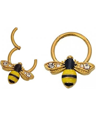 Bumble Bee Hinged Clicker Segment 316L Surgical Steel 16 Gauge 5/16 or 3/8 Sold Each Gold 8.0 Millimeters $11.25 Body Jewelry