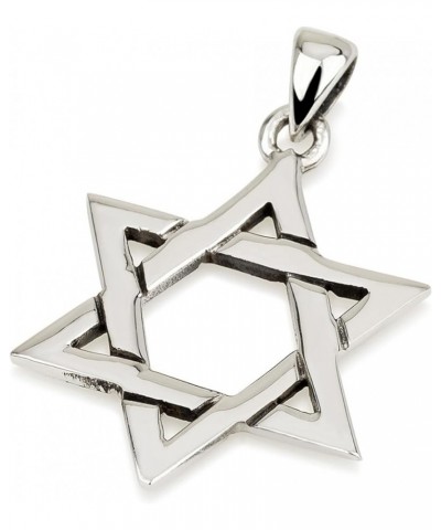 Star of David Necklace for Men, 925 Sterling Silver Pendant with Jewish Star Symbol, Israeli Made Hebrew Israelite Jewelry Ka...