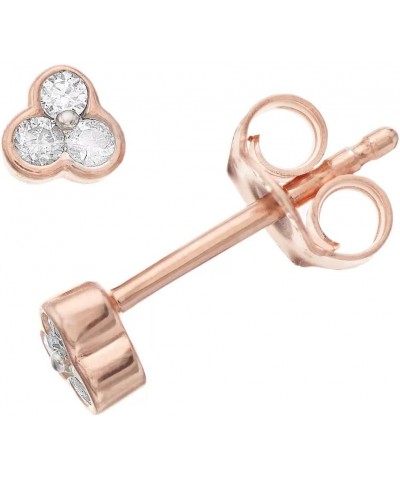 0.10 cttw Sterling Silver Diamond Stud Earrings Clover Rose $20.60 Others