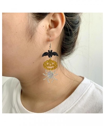 Halloween Drop Dangle Earrings for Women Pumpkin Spider Spooky Earrings Skull Earrings Halloween Drop Earrings for Women Hall...