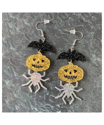 Halloween Drop Dangle Earrings for Women Pumpkin Spider Spooky Earrings Skull Earrings Halloween Drop Earrings for Women Hall...