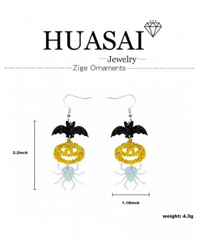 Halloween Drop Dangle Earrings for Women Pumpkin Spider Spooky Earrings Skull Earrings Halloween Drop Earrings for Women Hall...