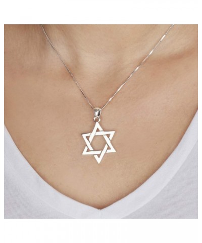 Star of David Necklace for Men, 925 Sterling Silver Pendant with Jewish Star Symbol, Israeli Made Hebrew Israelite Jewelry Ka...