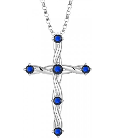 Cross Necklace for Women 925 Sterling Silver Christian Religious Cross Pendant Necklace Cubic Zirconia Birthstone Cross Neckl...