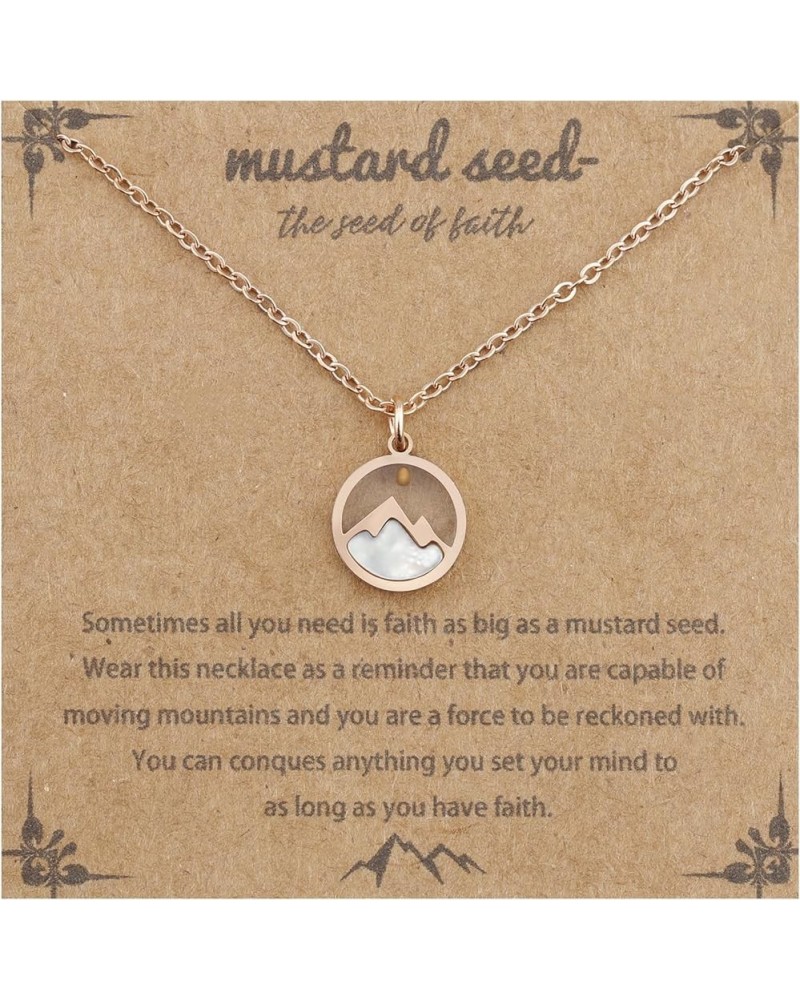 Mustard Seed Necklace Christian Gifts for Women, Stainless Steel Faith Mustard Seed Necklace Inspirational Christian Religiou...