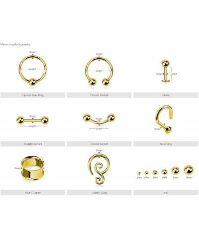 Gold IP 316L Surgical Steel Double Flared WildKlass Screw-Fit Tunnel (Sold as a Pair) 1/2 Inch $10.92 Body Jewelry