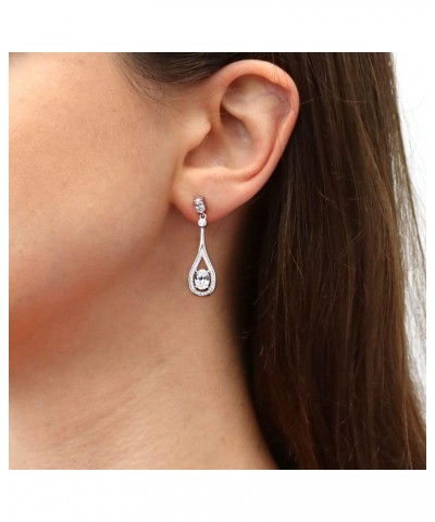 Sterling Silver Teardrop Cubic Zirconia CZ Dangle Drop Earrings for Women, Rhodium Plated $22.06 Earrings