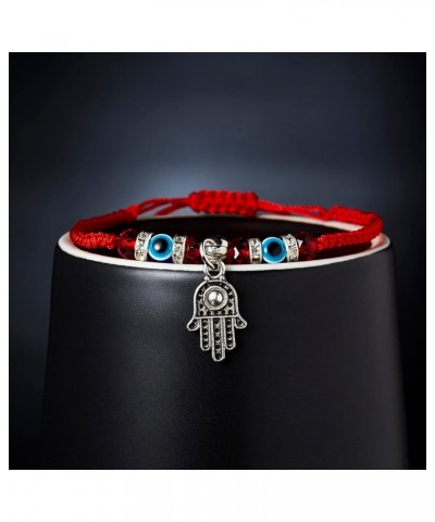 Evil Eye Bracelets for Women, 2Pcs Adjustable Red String, 7 Knots Braided Lucky Thread, Hamsa Hand Amulet Bracelets for Men B...