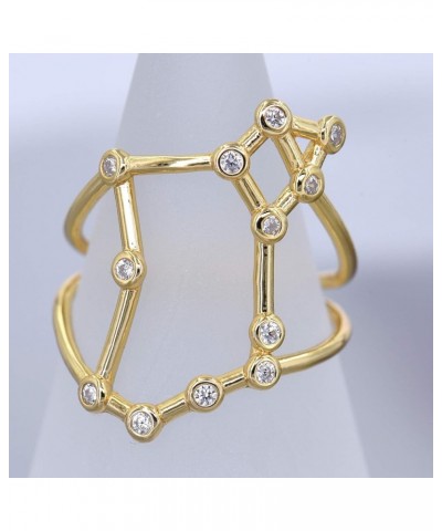 Rhodium Plated Sterling Silver Bezel Set Constellation Zodiac Rings Gold-Pisces $16.95 Rings