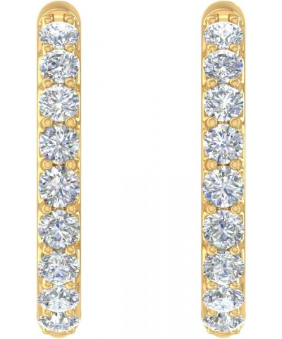 1/4 to 1/2 Carat Round White Diamond Ladies Hoop Earrings in 10K Gold or 950 Platinum Yellow Gold 0.5 carats $146.00 Earrings