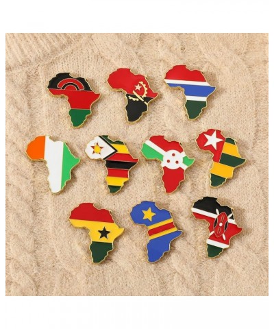 African Enamel Pins, Africa Map with National Flags Brooch Badges Lapel Pins for Backpack Jewelry Gifts for Women Men Friends...