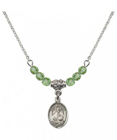 August Birth Month Bead Necklace with Catholic Patron Saint Petite Charm, 18 Inch Saint Albert the Great $33.24 Necklaces