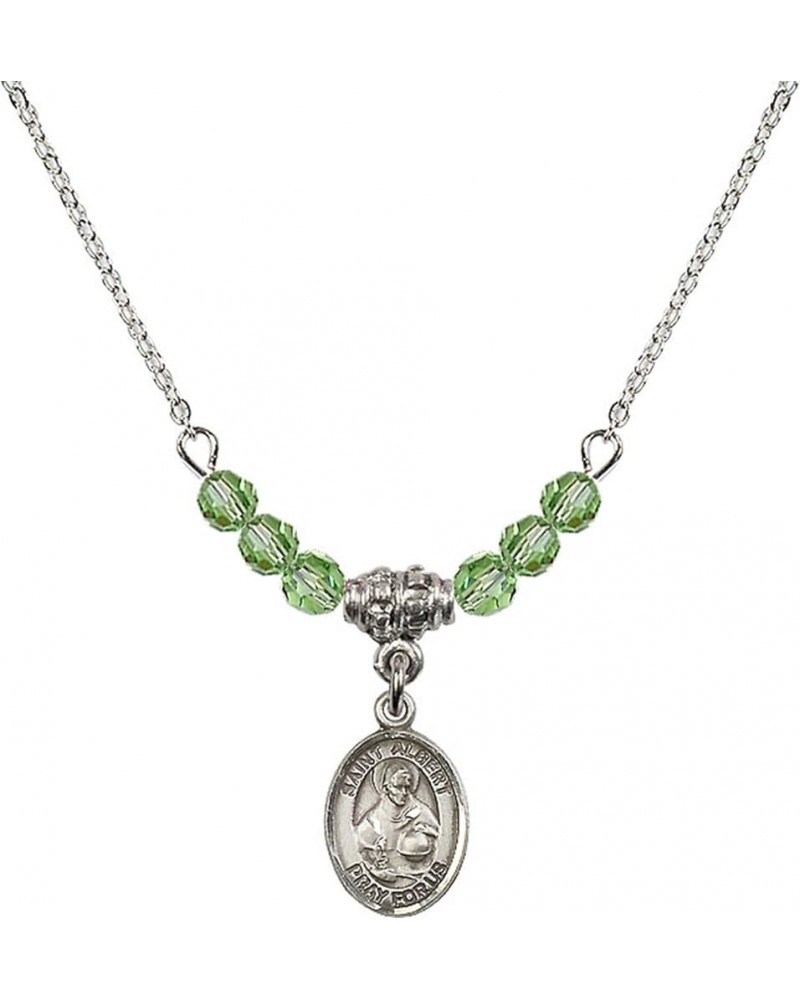 August Birth Month Bead Necklace with Catholic Patron Saint Petite Charm, 18 Inch Saint Albert the Great $33.24 Necklaces