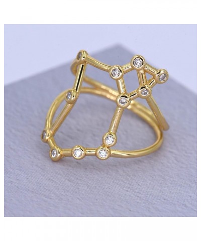 Rhodium Plated Sterling Silver Bezel Set Constellation Zodiac Rings Gold-Pisces $16.95 Rings