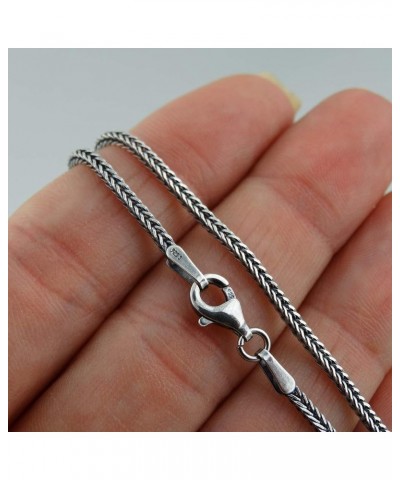 Sterling Silver 1.5mm Square Foxtail Chain Necklace w/Antique Finish - 16, 18, 20, 24, 30 30.0 Inches $17.36 Necklaces