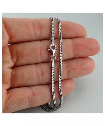 Sterling Silver 1.5mm Square Foxtail Chain Necklace w/Antique Finish - 16, 18, 20, 24, 30 30.0 Inches $17.36 Necklaces