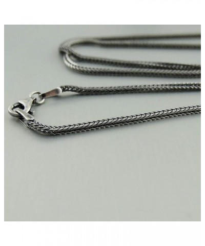 Sterling Silver 1.5mm Square Foxtail Chain Necklace w/Antique Finish - 16, 18, 20, 24, 30 30.0 Inches $17.36 Necklaces