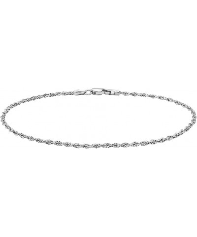 14K Gold 1.5MM Diamond Cut Rope Chain Bracelet - 7" - Available in Yellow Gold and White Gold and Rose Gold White Gold $37.60...