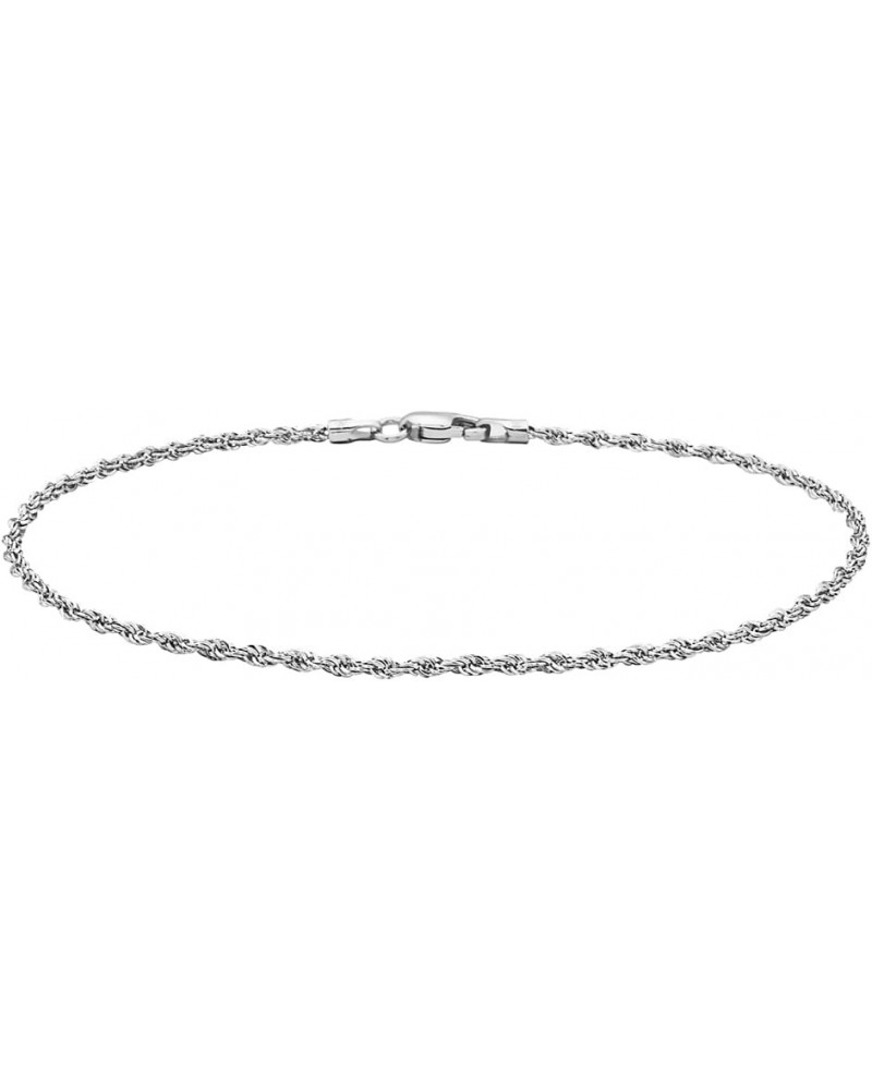 14K Gold 1.5MM Diamond Cut Rope Chain Bracelet - 7" - Available in Yellow Gold and White Gold and Rose Gold White Gold $37.60...