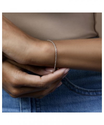 14K Gold 1.5MM Diamond Cut Rope Chain Bracelet - 7" - Available in Yellow Gold and White Gold and Rose Gold White Gold $37.60...