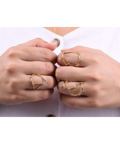 Rhodium Plated Sterling Silver Bezel Set Constellation Zodiac Rings Gold-Pisces $16.95 Rings