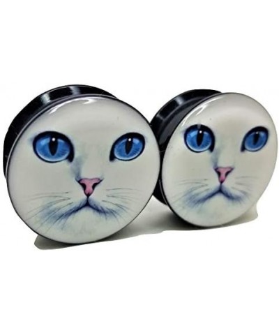 White Cat Ear Plugs - Acrylic Screw-On - 10 Sizes Pair* 5/8" (16mm) $9.33 Body Jewelry