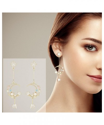 Earrings Jewelry Cultured for Women and Ear Pearl Earring Dangle Zirconia Earrings Silver with Clips Earrings G*2043 (Color :...