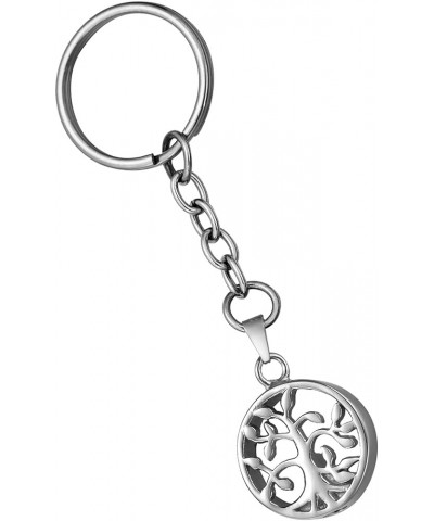 Memorial Keychain Crystal Four Leaf Clover Stainless Steel Urn for Ashes Cremation Pendant Life Tree $9.24 Necklaces