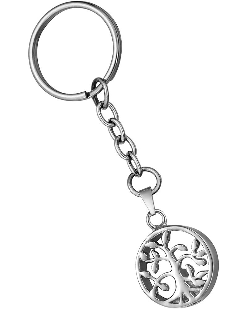 Memorial Keychain Crystal Four Leaf Clover Stainless Steel Urn for Ashes Cremation Pendant Life Tree $9.24 Necklaces