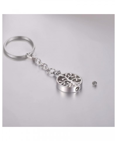 Memorial Keychain Crystal Four Leaf Clover Stainless Steel Urn for Ashes Cremation Pendant Life Tree $9.24 Necklaces