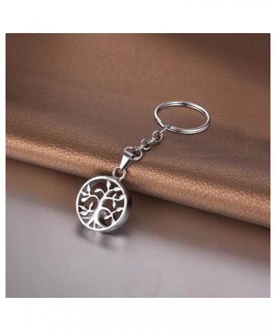 Memorial Keychain Crystal Four Leaf Clover Stainless Steel Urn for Ashes Cremation Pendant Life Tree $9.24 Necklaces