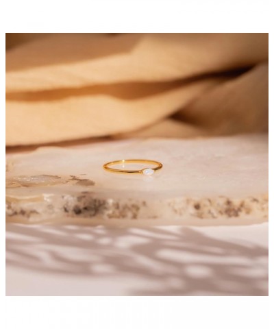 18K Gold Dainty Band White Oval Opal Stone Ring for Women Gift for Her 8 02-Eloise $11.80 Rings