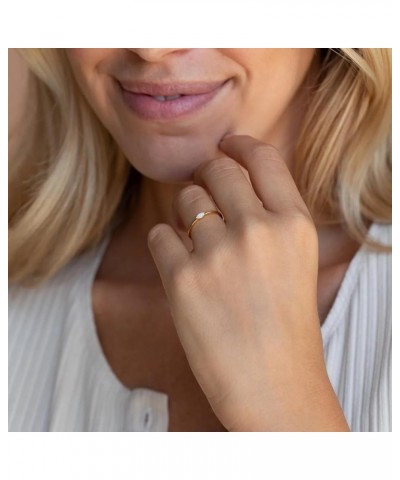 18K Gold Dainty Band White Oval Opal Stone Ring for Women Gift for Her 8 02-Eloise $11.80 Rings