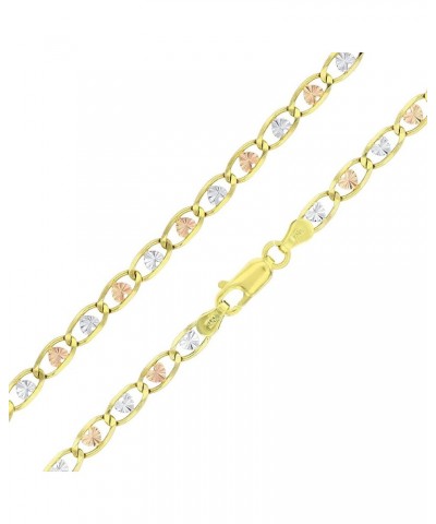 Solid 14K Gold Tricolor 2mm-8mm Diamond Cut Star Italian or Heart Italian Love Chain Necklace 7.0 Inches 4.35mm- Heart $37.95...