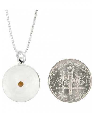 LGU(TM Sterling Silver Polymer Resin Amulet of Faith Mustard Seed Pendant with Box Chain Necklace 18.0 Inches $18.94 Necklaces