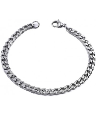 3/4PCS Chain Bracelet for Men Women - Sturdy Stainless Steel Curb Width Cuban Link Chain Bracelet Set for Men Women -Send one...