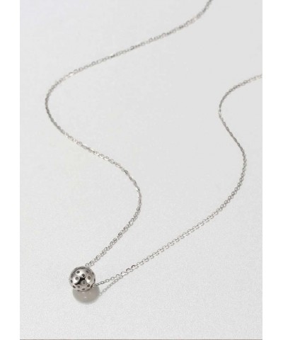 Picklebelle Belle Pickleball 925 sterling Silver Necklace | Rhodium Plated Chunky Silver Necklace for Women, Gift for Her, Bi...