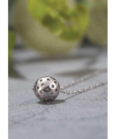 Picklebelle Belle Pickleball 925 sterling Silver Necklace | Rhodium Plated Chunky Silver Necklace for Women, Gift for Her, Bi...