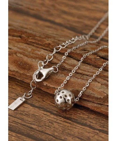 Picklebelle Belle Pickleball 925 sterling Silver Necklace | Rhodium Plated Chunky Silver Necklace for Women, Gift for Her, Bi...